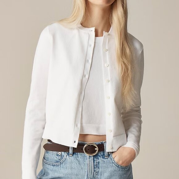 J. Crew Sweaters - J. Crew New Jackie cardigan in premium ultra-fine cotton Size Small